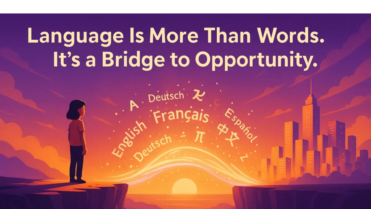 Featured image for Language Is More Than Words. It’s a Bridge to Opportunity. - Speaking a second language builds more than fluency. It creates access to education, confidence in real-life situations, and the freedom to..